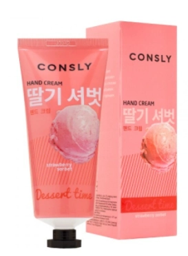 CONSLY, Dessert Time, Крем для рук с ароматом клубничного сорбета, 100 мл 