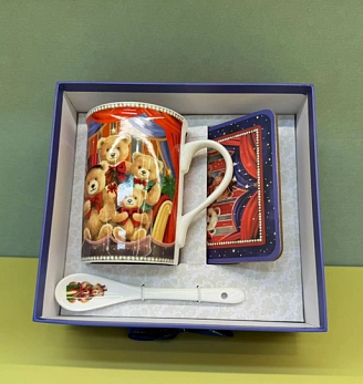 PROFZAL, Кружка с ложечкой и подставкой 300 мл, в подарочной упаковке, LC005DS/ 205