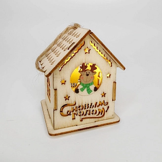 PROFZAL, Ёлочное украшение "домик" с подсветкой, 929-1