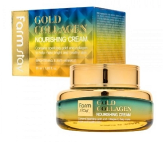 FARMSTAY, Питательный крем с золотом и коллагеном, 55мл