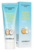 CONSLY, Скраб для лица с содой и яичным белком, 120 мл/г