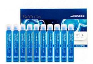 FARMSTAY, Увлажняющий филлер с коллагеном для волос, 13 мл 