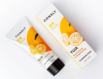 CONSLY, Пенка для умывания кремовая витаминизирующая с экстрактом юдзу, 100 мл